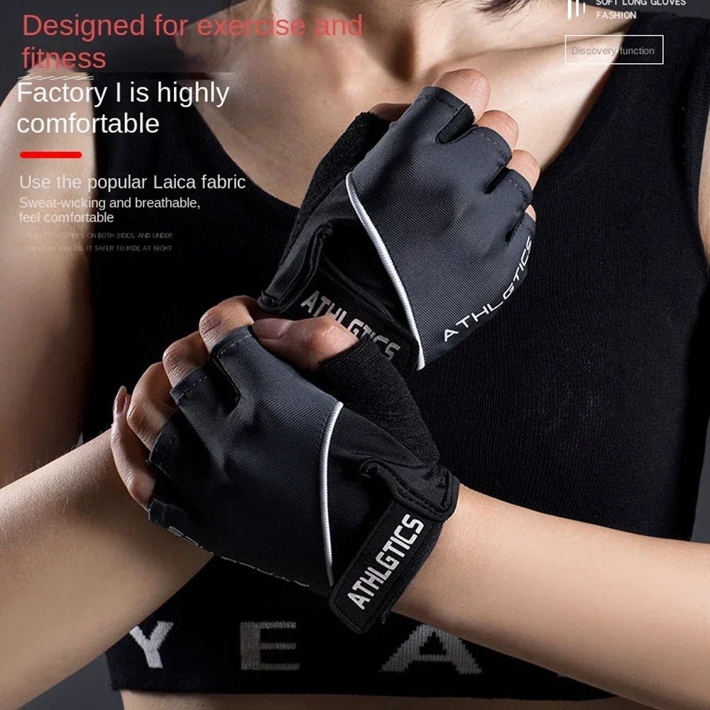 Ademende vingerloze fitness handschoenen voor krachttraining, fitness en wielrennen