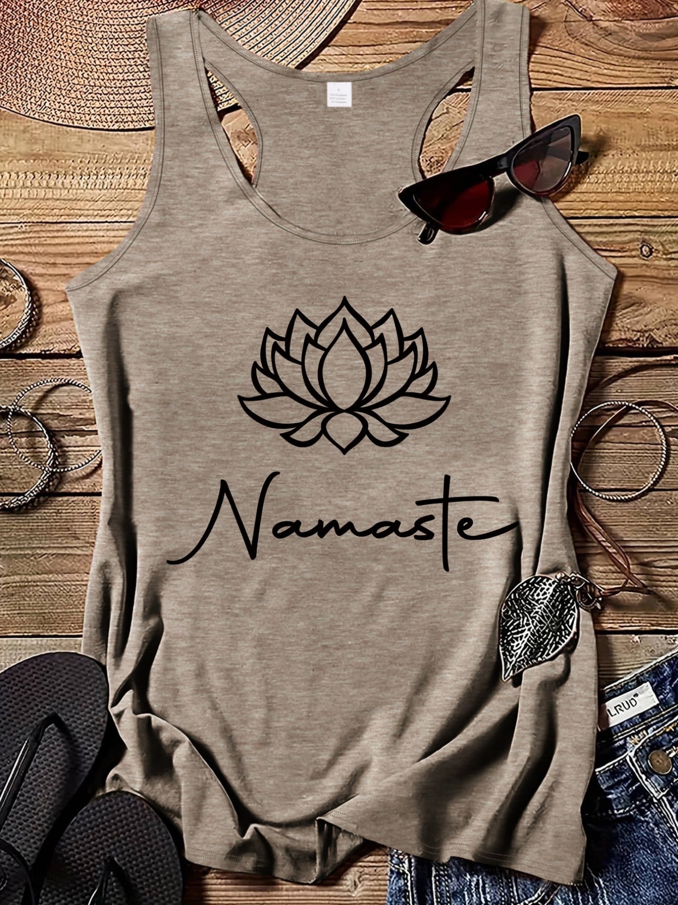 Lotus, Namaste Print Damesmode Ronde Hals Tanktop PB-211