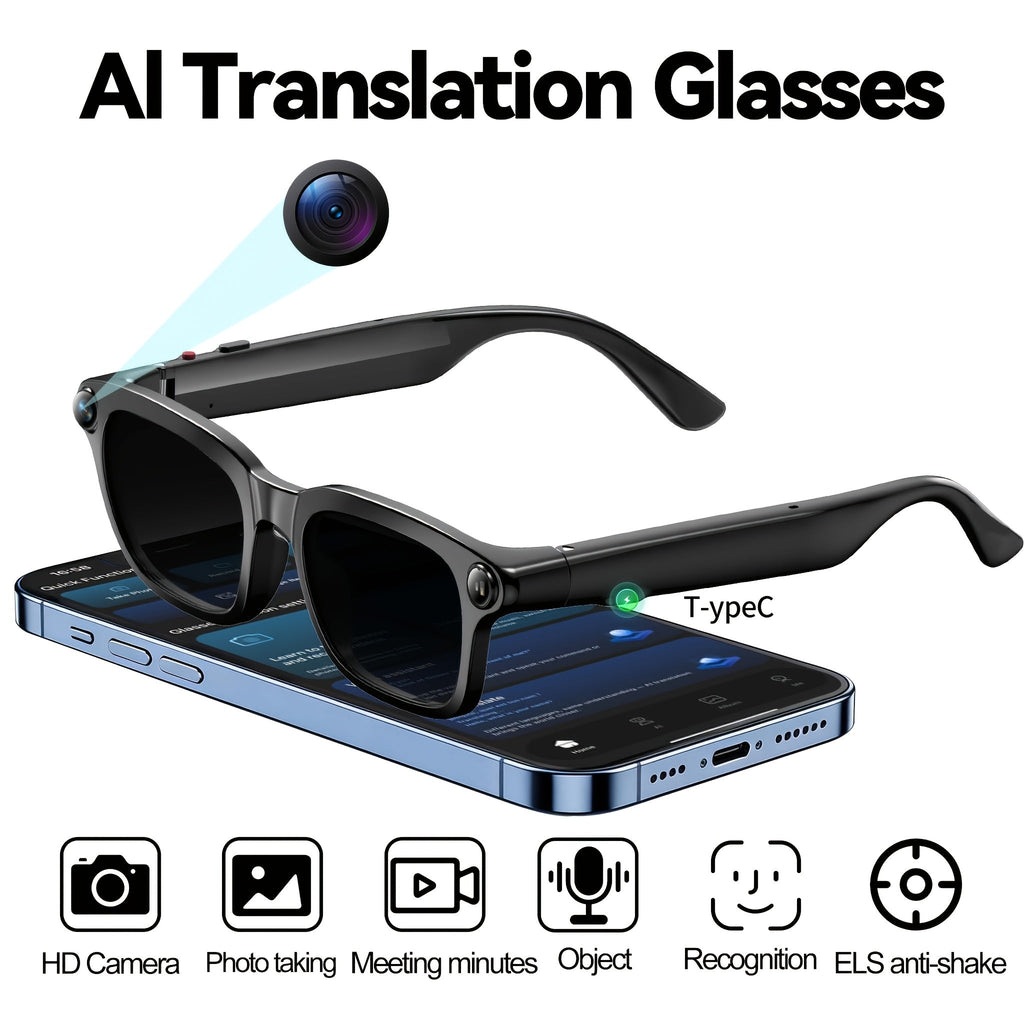 AI Slimme Bril – 8 MP Camera, Draadloos Bellen en Vertaalfunctie - Spotlights shopping