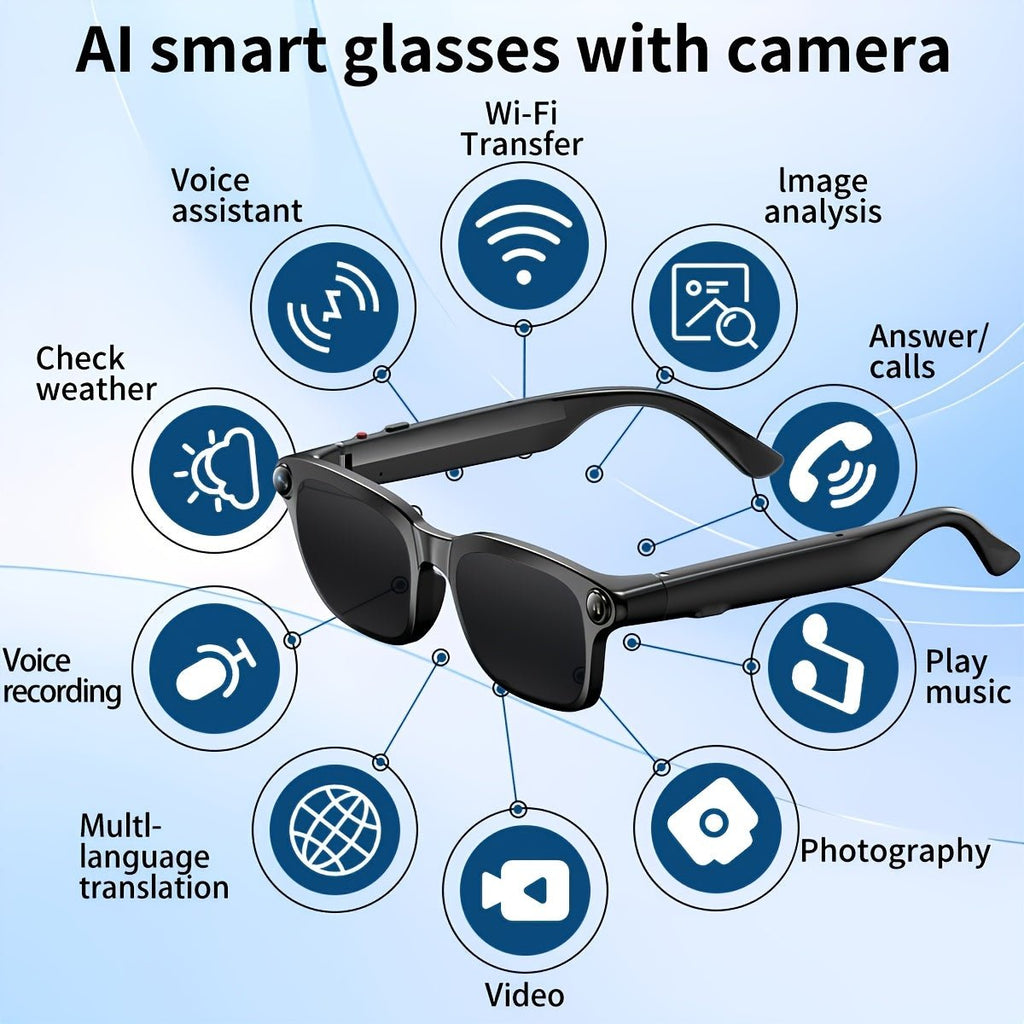 AI Slimme Bril – 8 MP Camera, Draadloos Bellen en Vertaalfunctie - Spotlights shopping