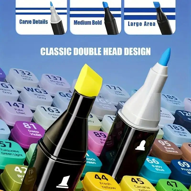 Alcohol Markers 120 Kleuren – Dubbele Punt voor Tekenen - Spotlights shopping