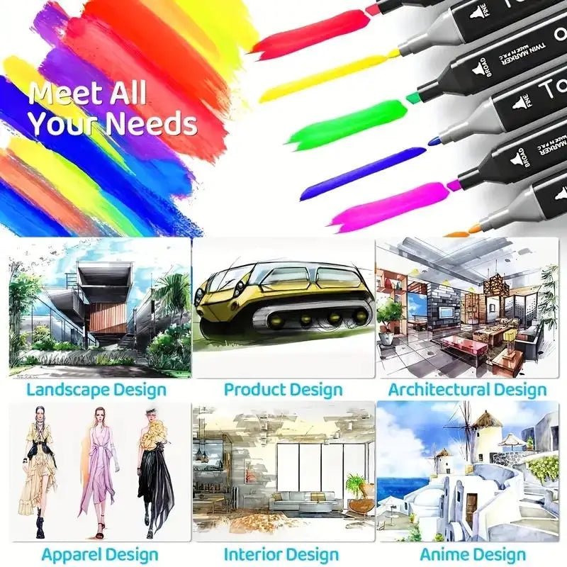 Alcohol Markers 120 Kleuren – Dubbele Punt voor Tekenen - Spotlights shopping