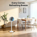 Opvouwbare verstelbare USB-vloerventilator met 5 windsnelheden en 360 graden draaibare ventilatorkop