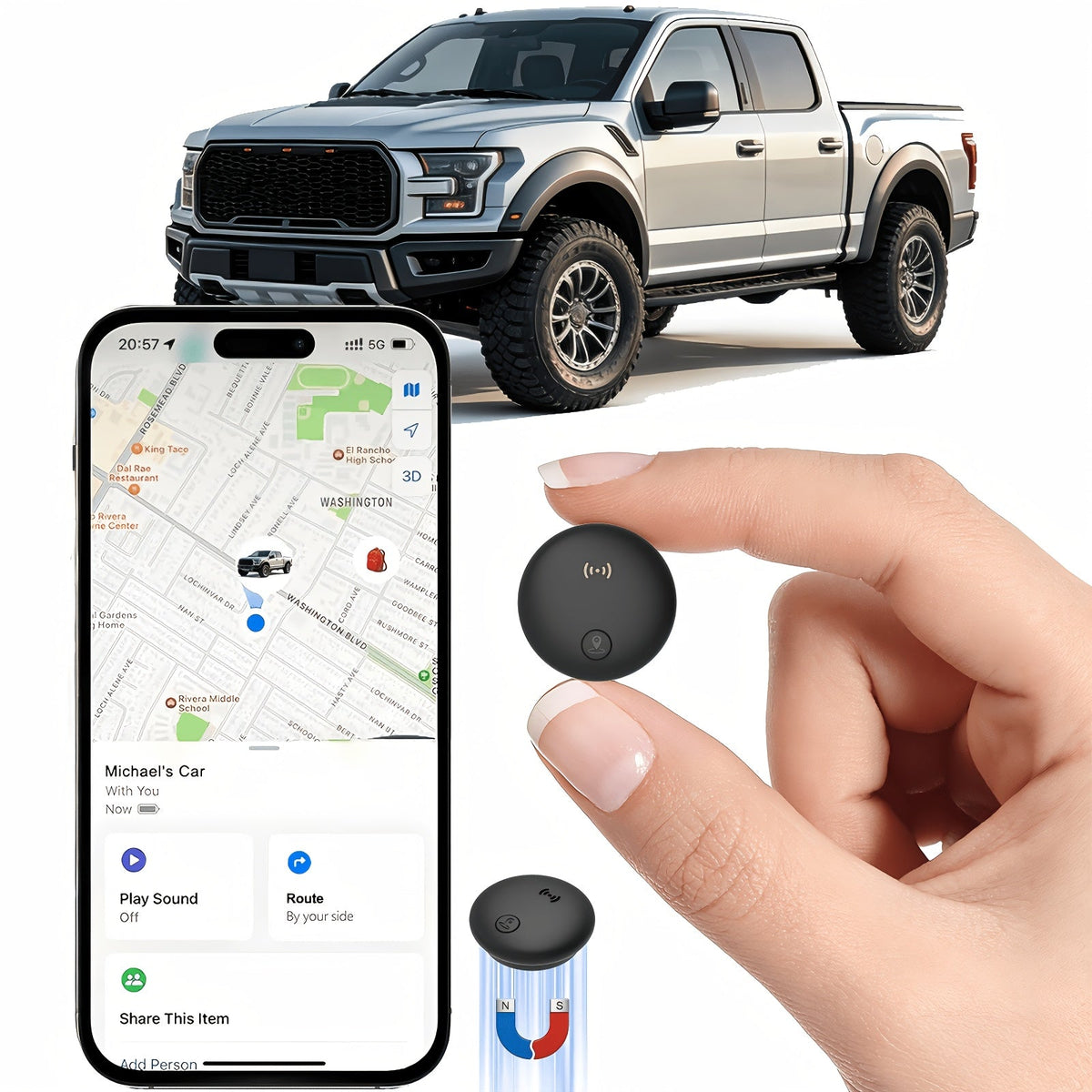Auto GPS-tracker – Magnetisch, Zonder Simkaart en Maandelijkse Kosten - Spotlights shopping