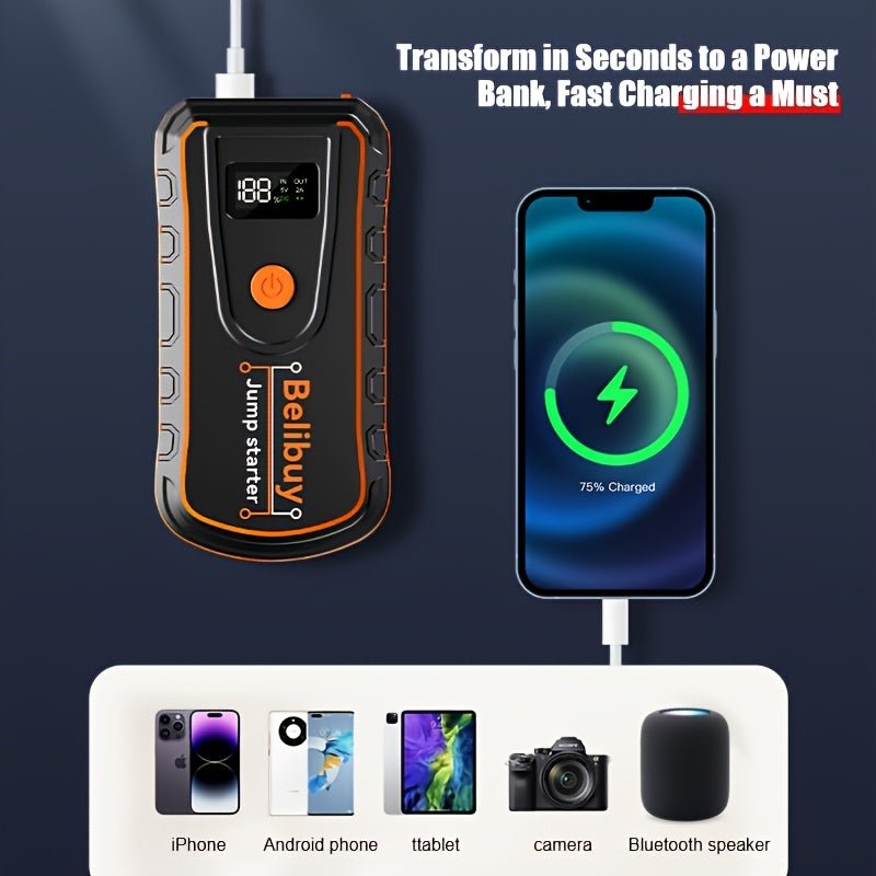 Auto Jumpstarter 6000A – 12V Starthulp met Powerbank - Spotlights shopping