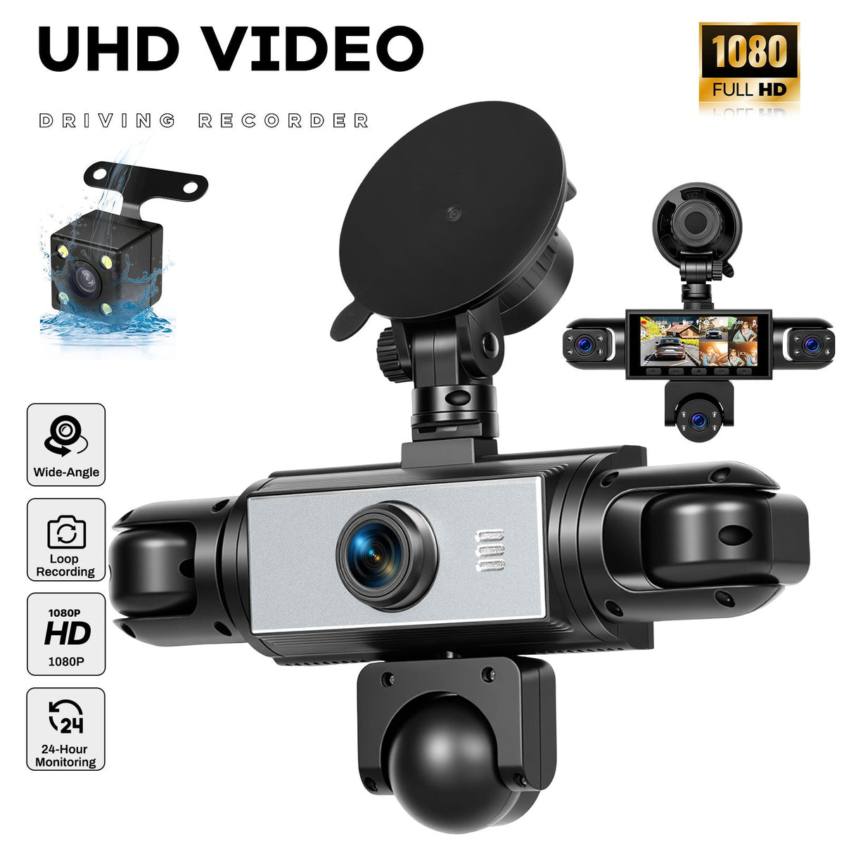 Autodashcam 5 Camera’s – 360° Dekking, 1080P en Nachtzicht - Spotlights shopping