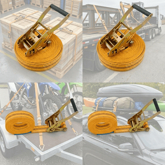 Zware ratelspanbanden, 2' x 6,1 meter, zonder haak, 2993,71 kg breeksterkte, spanbanden voor vrachtwagens, aanhangers, verhuizen