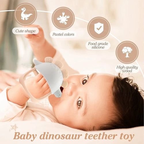 Baby bijtring handschoen met BPA-vrije siliconen bijtgedeelte voor doorkomende tandjes