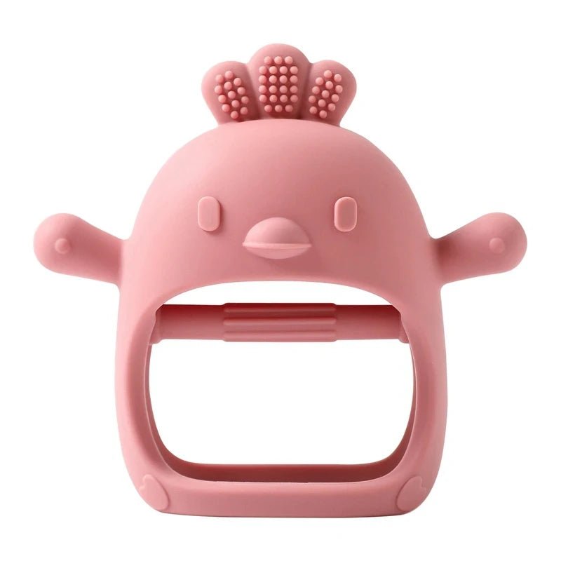 Baby bijtring handschoen met BPA-vrije siliconen bijtgedeelte voor doorkomende tandjes