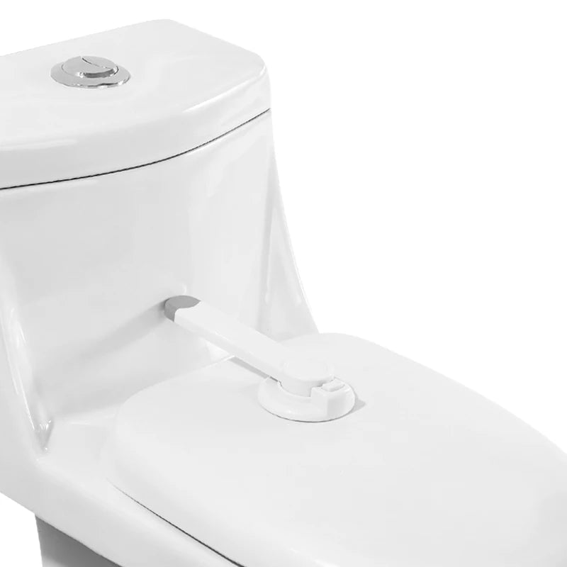 Baby toiletvergrendeling met 3M-zelfklevende bevestiging op een standaard toilet