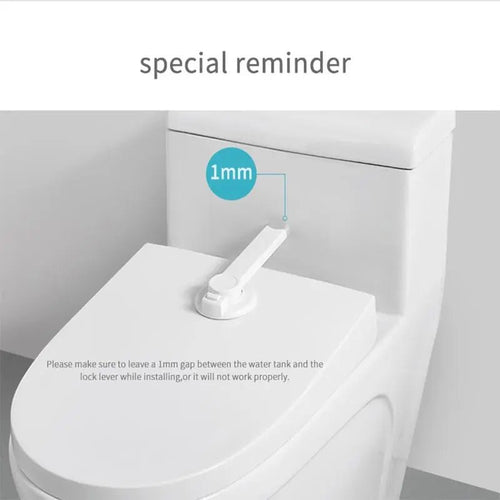 Baby toiletvergrendeling met 3M-zelfklevende bevestiging op een standaard toilet