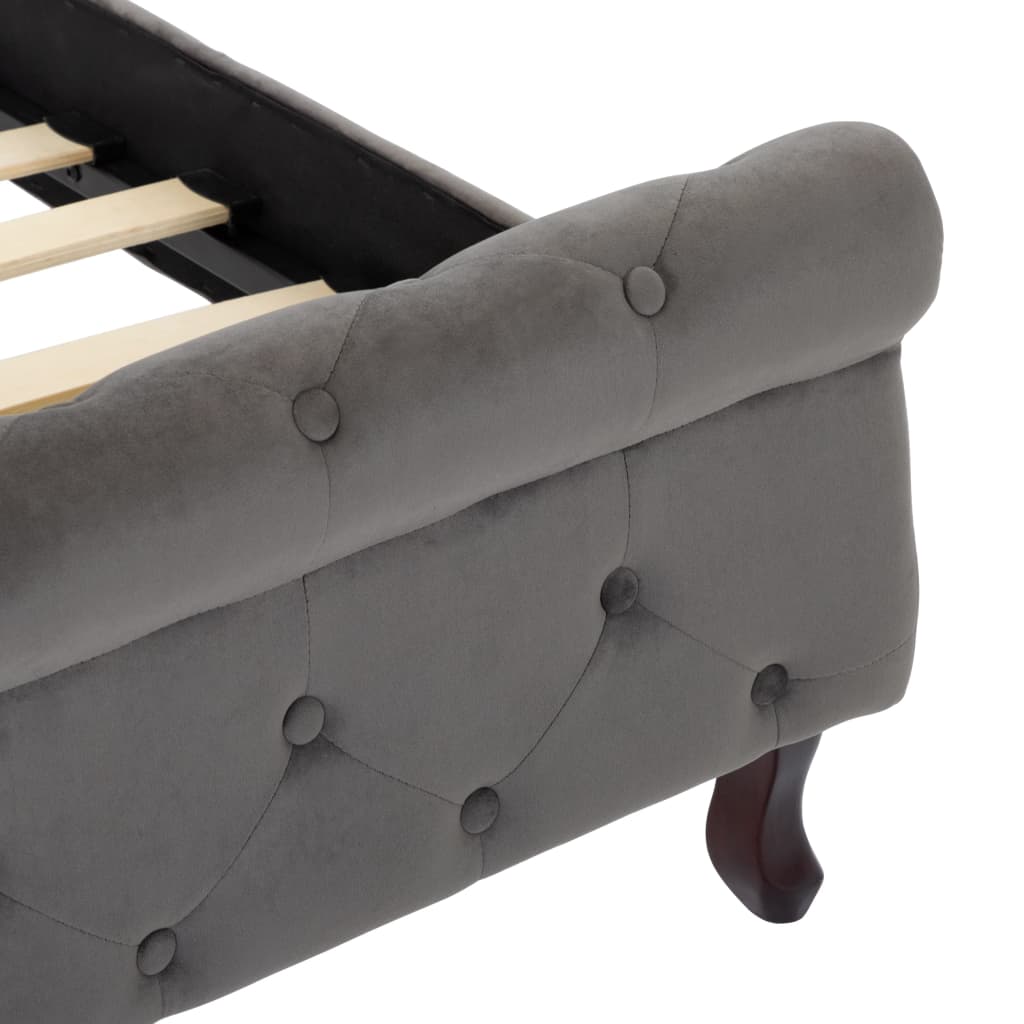 Fluwelen Bedframe 120x200 cm Grijs | Gestoffeerd Bed met Hoofdbord - Spotlights shopping