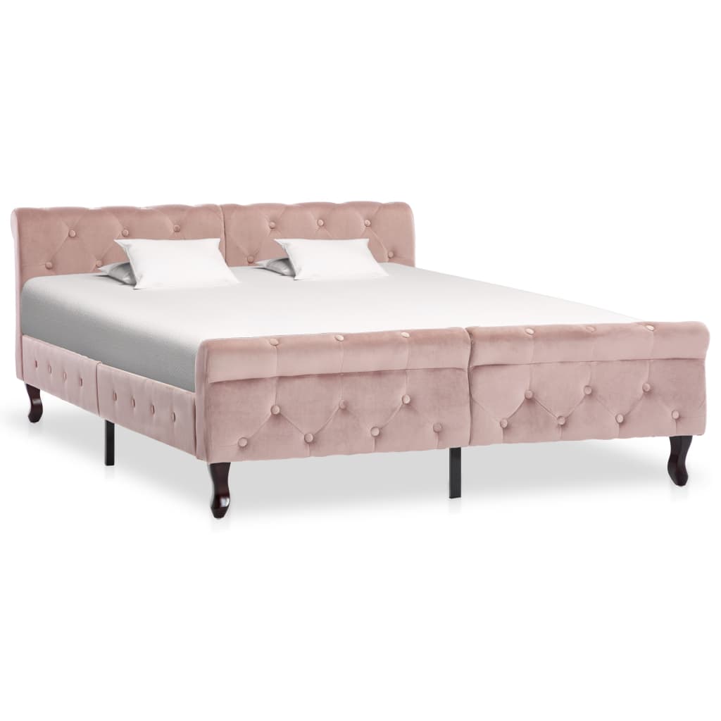 Fluwelen Bedframe 120x200 cm Grijs | Gestoffeerd Bed met Hoofdbord - Spotlights shopping