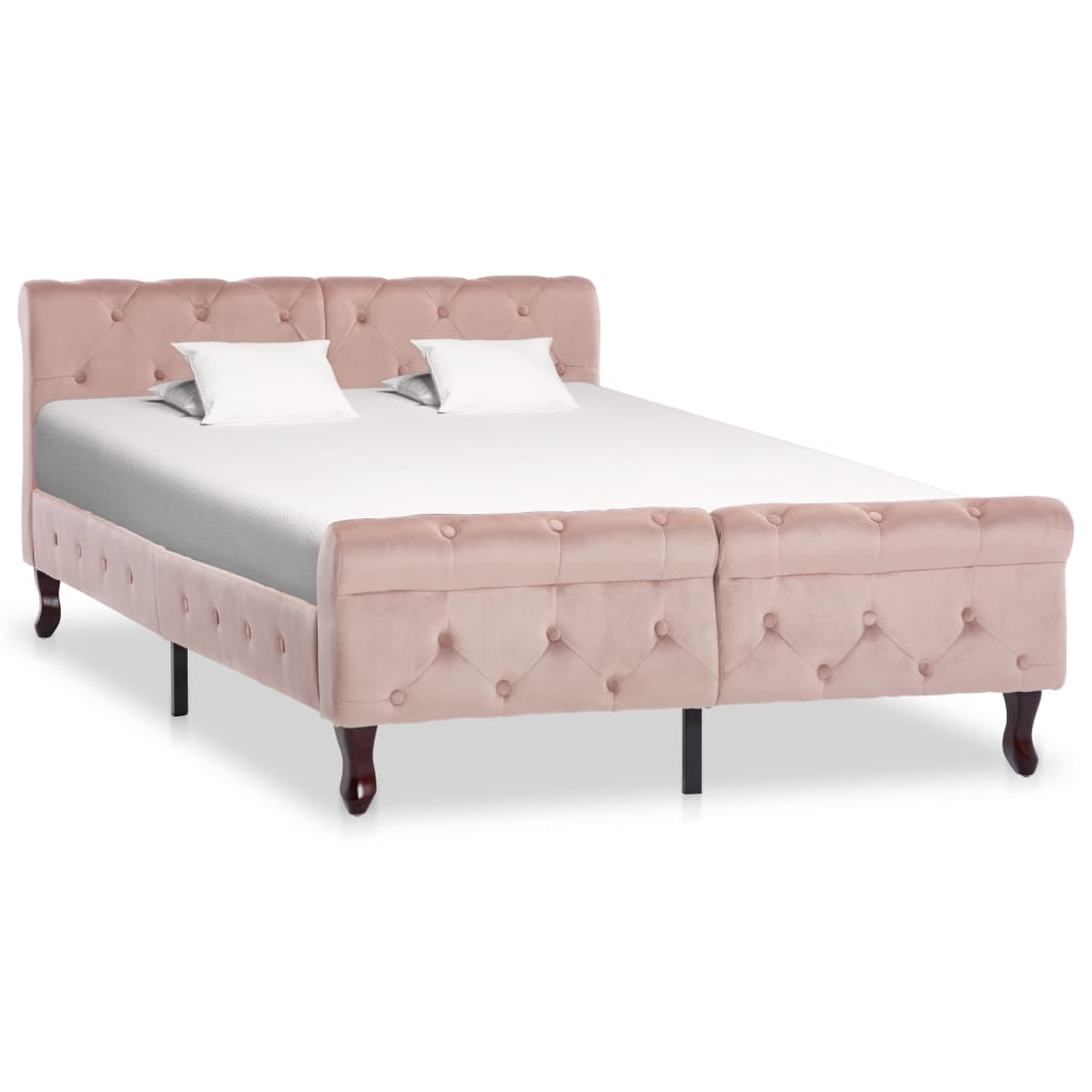 Fluwelen Bedframe 120x200 cm Grijs | Gestoffeerd Bed met Hoofdbord - Spotlights shopping