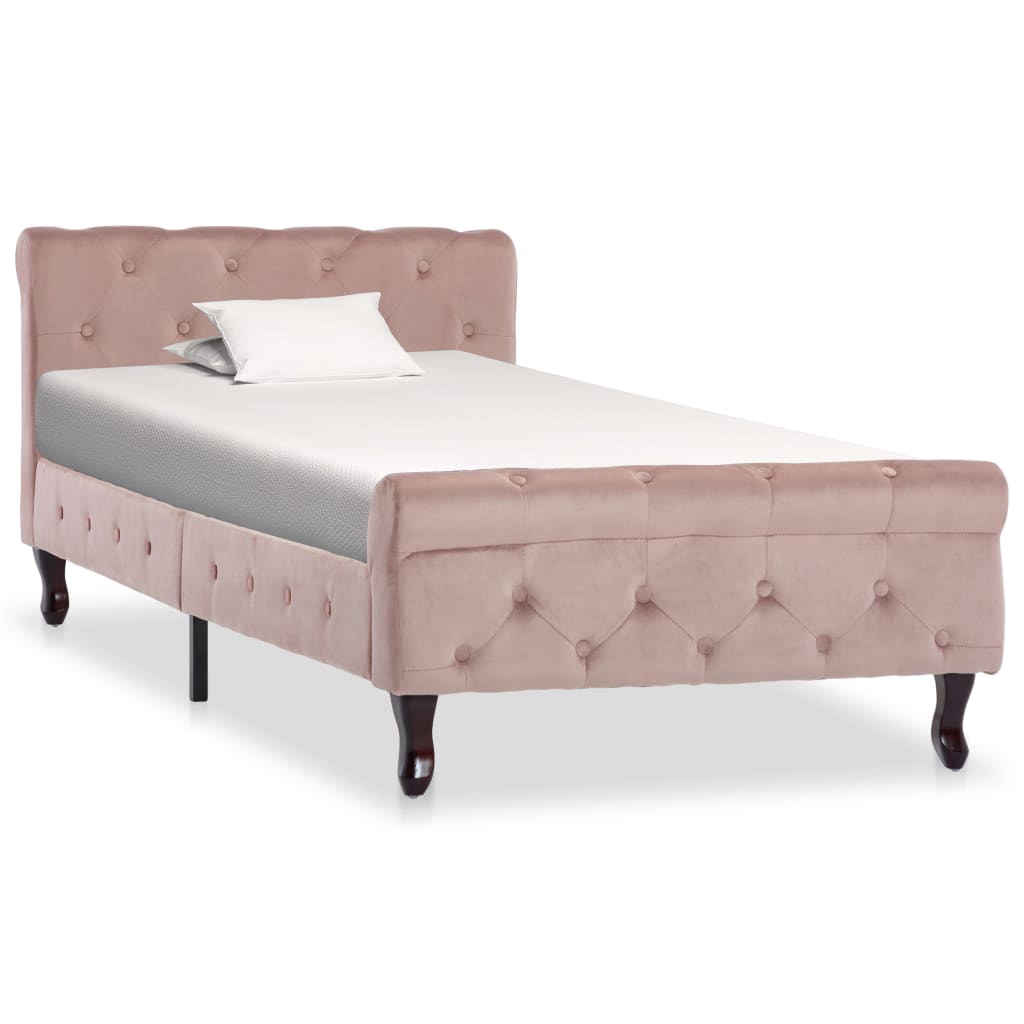 Fluwelen Bedframe 120x200 cm Grijs | Gestoffeerd Bed met Hoofdbord - Spotlights shopping