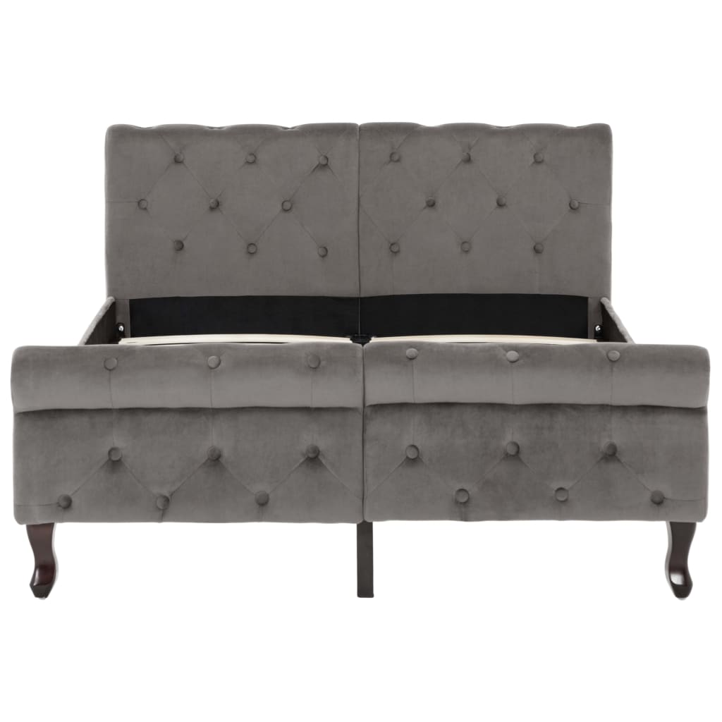 Fluwelen Bedframe 120x200 cm Grijs | Gestoffeerd Bed met Hoofdbord - Spotlights shopping