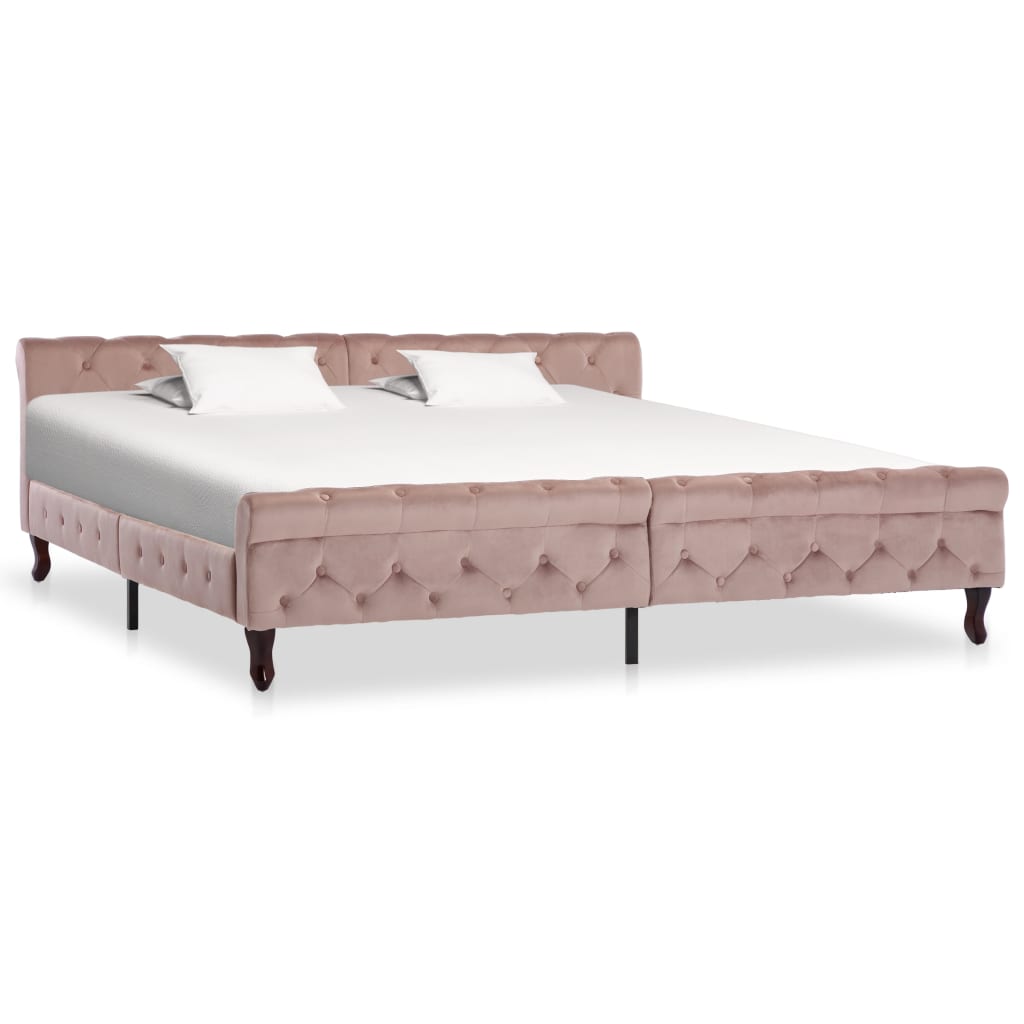 Fluwelen Bedframe 120x200 cm Grijs | Gestoffeerd Bed met Hoofdbord - Spotlights shopping