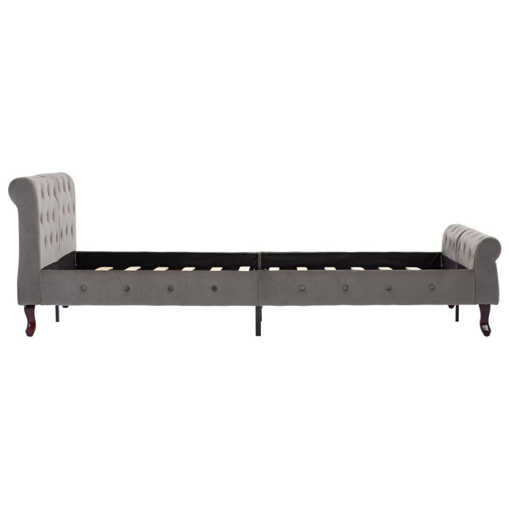 Fluwelen Bedframe 120x200 cm Grijs | Gestoffeerd Bed met Hoofdbord - Spotlights shopping