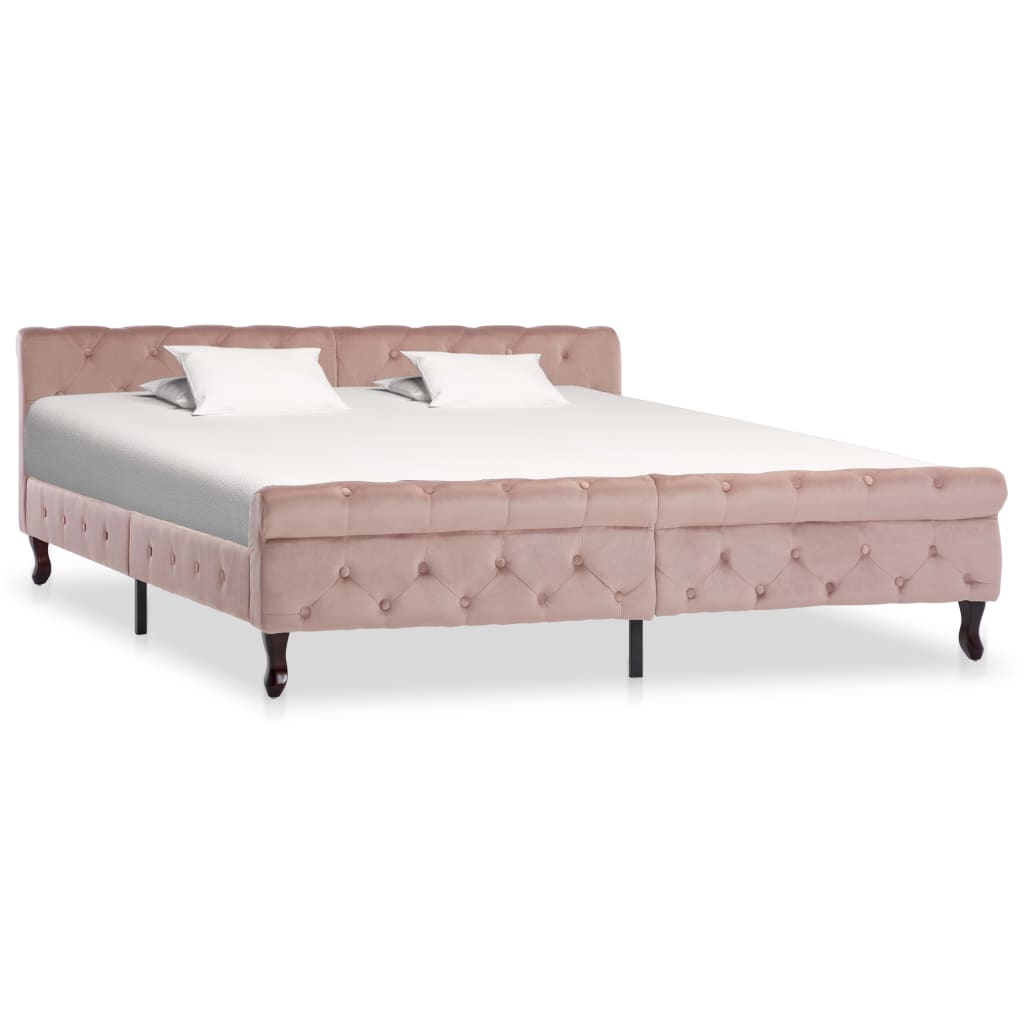 Fluwelen Bedframe 120x200 cm Grijs | Gestoffeerd Bed met Hoofdbord - Spotlights shopping