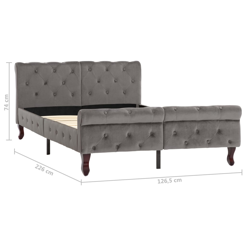 Fluwelen Bedframe 120x200 cm Grijs | Gestoffeerd Bed met Hoofdbord - Spotlights shopping