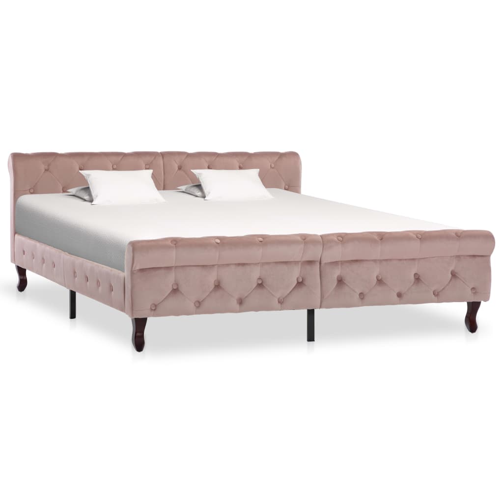 Fluwelen Bedframe 120x200 cm Grijs | Gestoffeerd Bed met Hoofdbord - Spotlights shopping