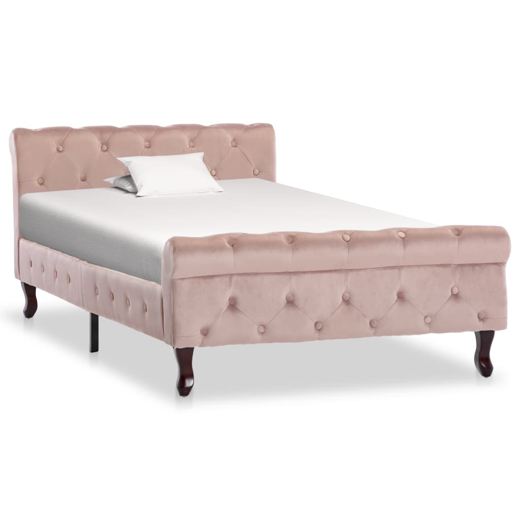 Fluwelen Bedframe 120x200 cm Grijs | Gestoffeerd Bed met Hoofdbord - Spotlights shopping