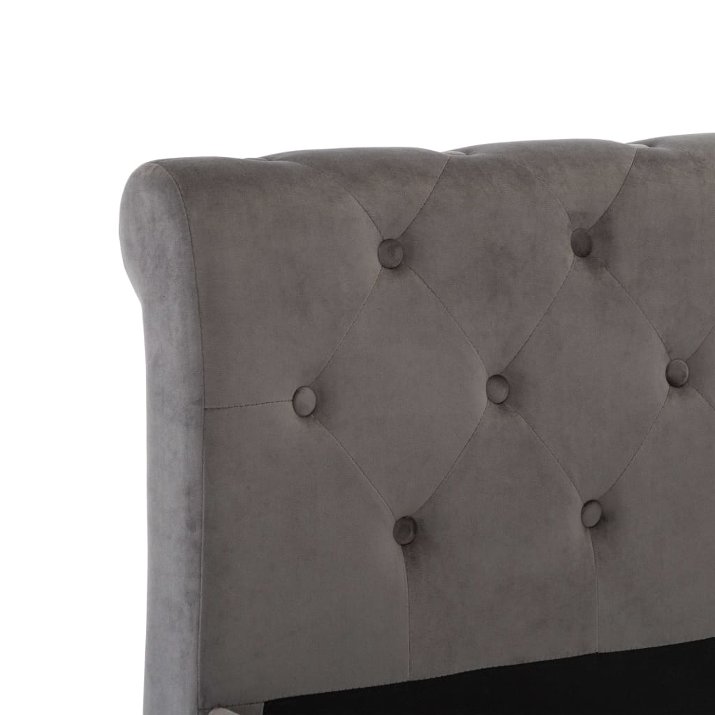 Fluwelen Bedframe 120x200 cm Grijs | Gestoffeerd Bed met Hoofdbord - Spotlights shopping