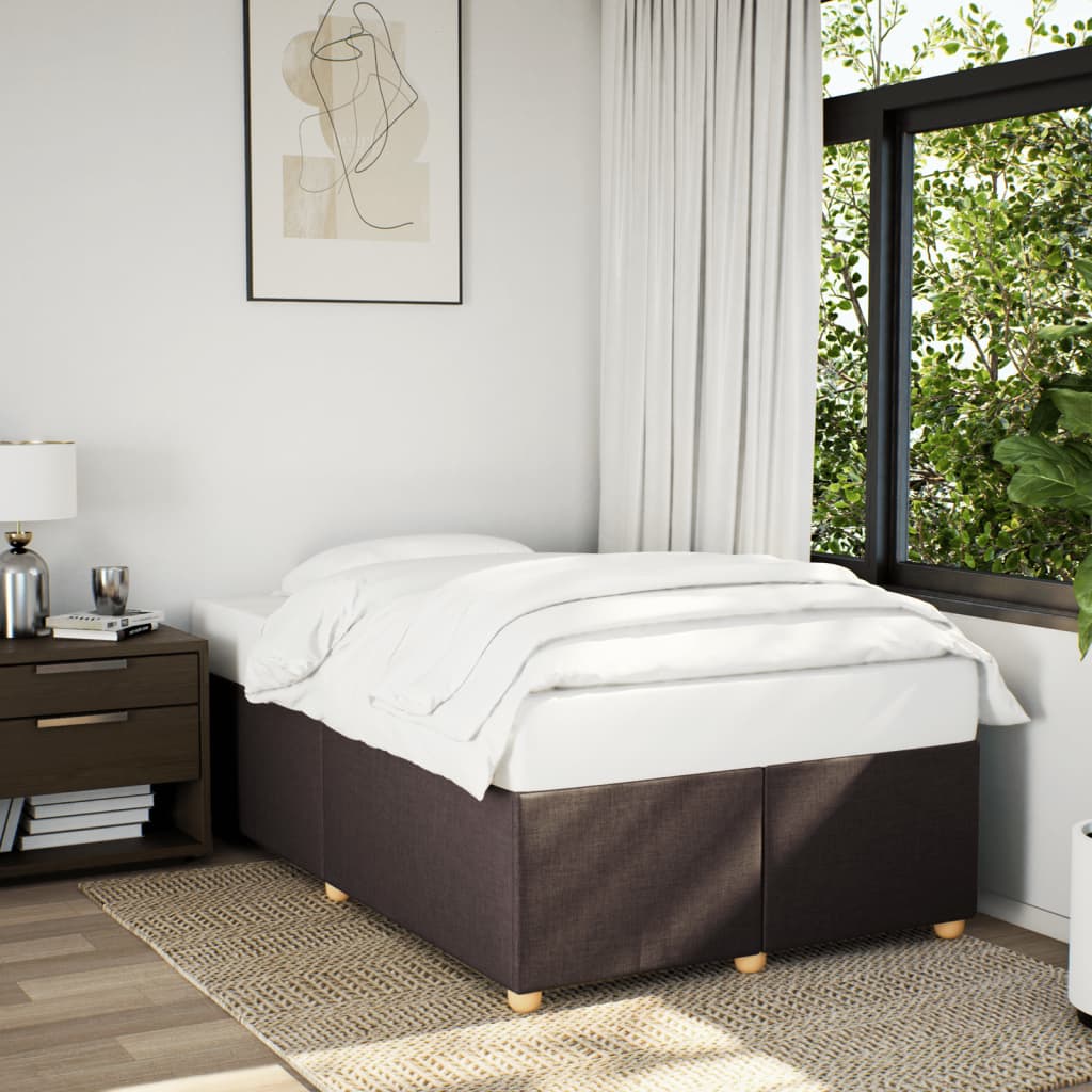 Taupekleurig gestoffeerd bedframe van 200x200 cm met stevige lattenbodem voor tweepersoonsmatras