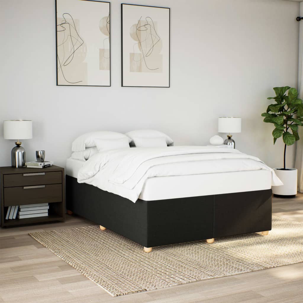 Taupekleurig gestoffeerd bedframe van 200x200 cm met stevige lattenbodem voor tweepersoonsmatras