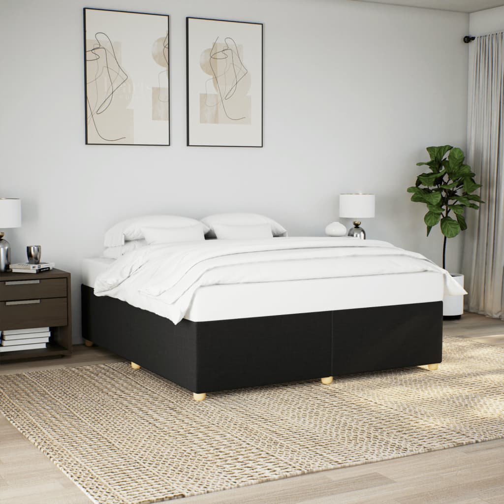 Taupekleurig gestoffeerd bedframe van 200x200 cm met stevige lattenbodem voor tweepersoonsmatras