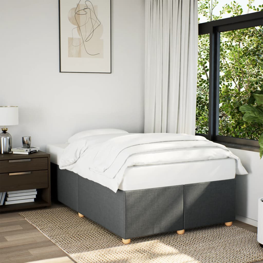 Taupekleurig gestoffeerd bedframe van 200x200 cm met stevige lattenbodem voor tweepersoonsmatras