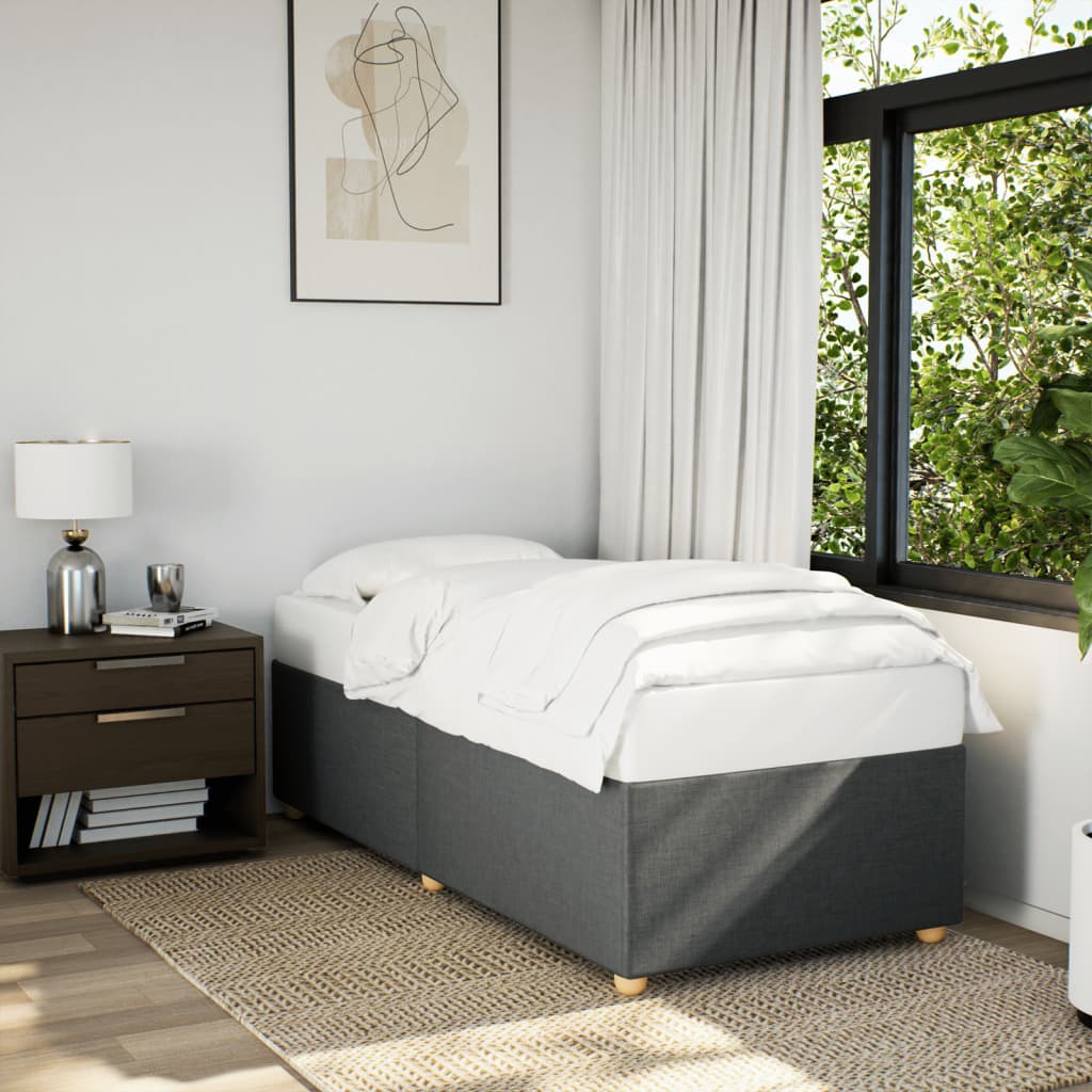Taupekleurig gestoffeerd bedframe van 200x200 cm met stevige lattenbodem voor tweepersoonsmatras