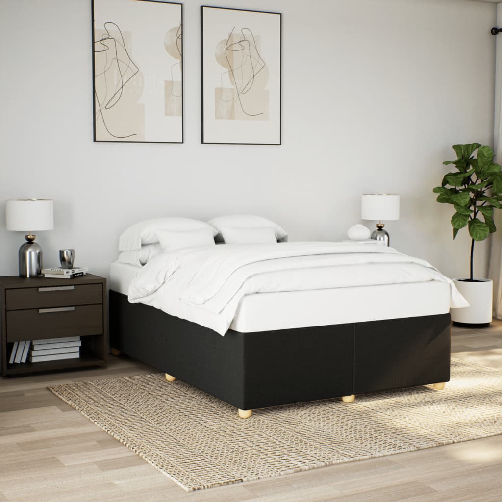 Taupekleurig gestoffeerd bedframe van 200x200 cm met stevige lattenbodem voor tweepersoonsmatras