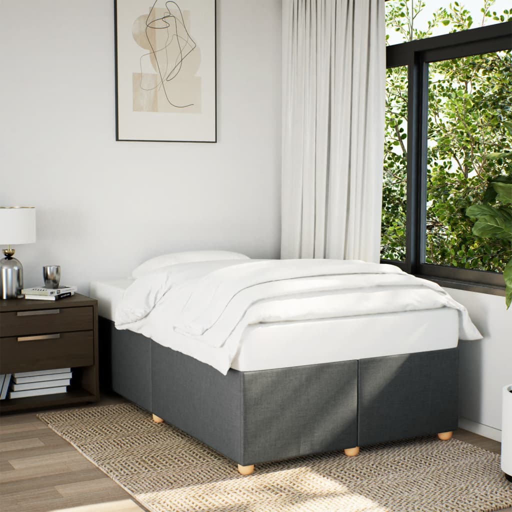 Taupekleurig gestoffeerd bedframe van 200x200 cm met stevige lattenbodem voor tweepersoonsmatras