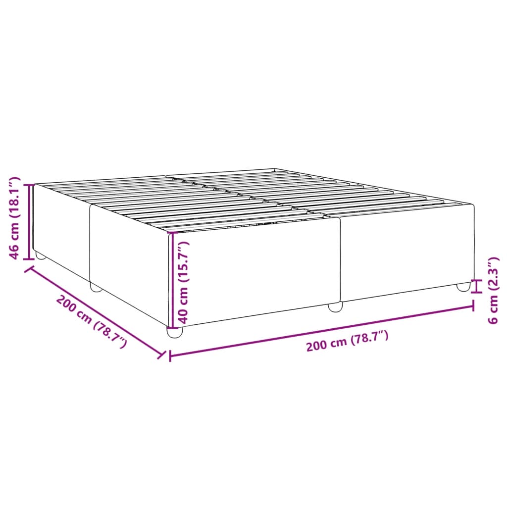 Taupekleurig gestoffeerd bedframe van 200x200 cm met stevige lattenbodem voor tweepersoonsmatras