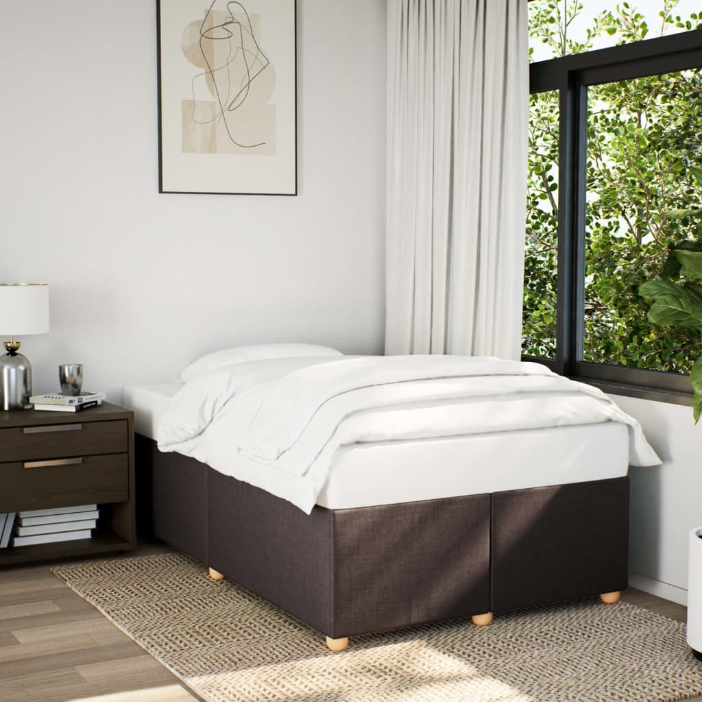 Taupekleurig gestoffeerd bedframe van 200x200 cm met stevige lattenbodem voor tweepersoonsmatras