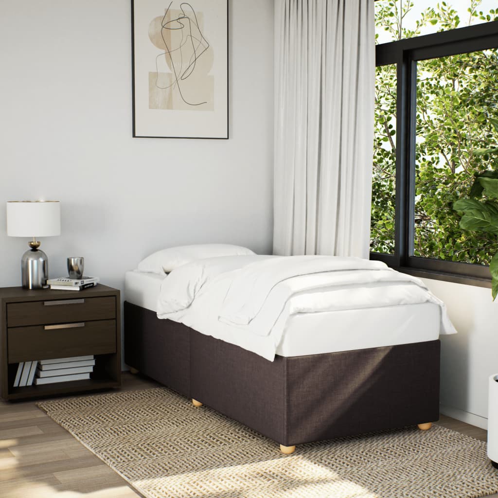 Taupekleurig gestoffeerd bedframe van 200x200 cm met stevige lattenbodem voor tweepersoonsmatras