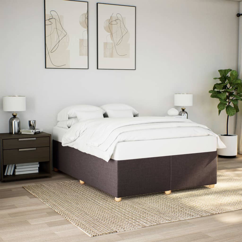 Taupekleurig gestoffeerd bedframe van 200x200 cm met stevige lattenbodem voor tweepersoonsmatras