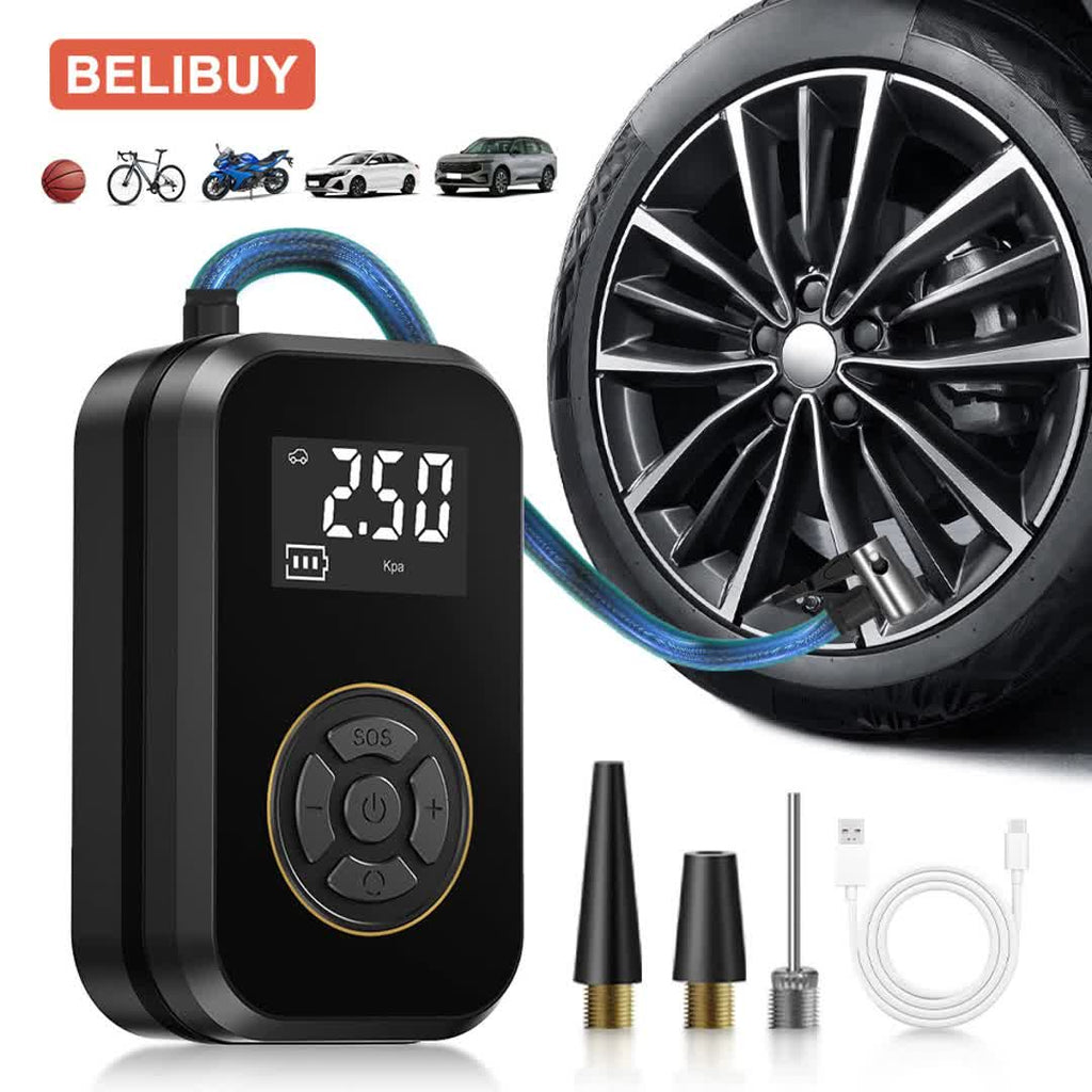 BELIBUY Elektrische Bandenpomp 150 PSI met Display - Spotlights shopping
