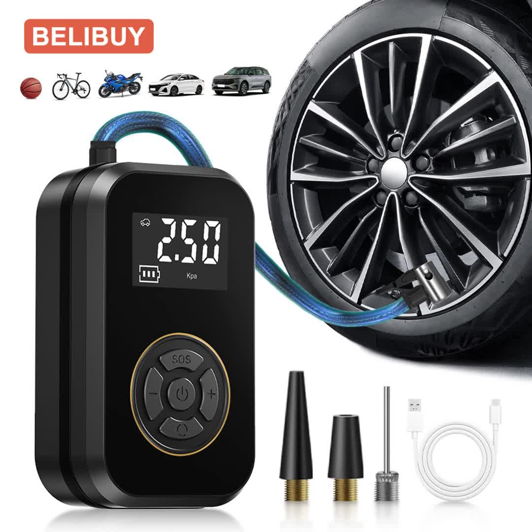 BELIBUY Elektrische Bandenpomp 150 PSI met Display - Spotlights shopping