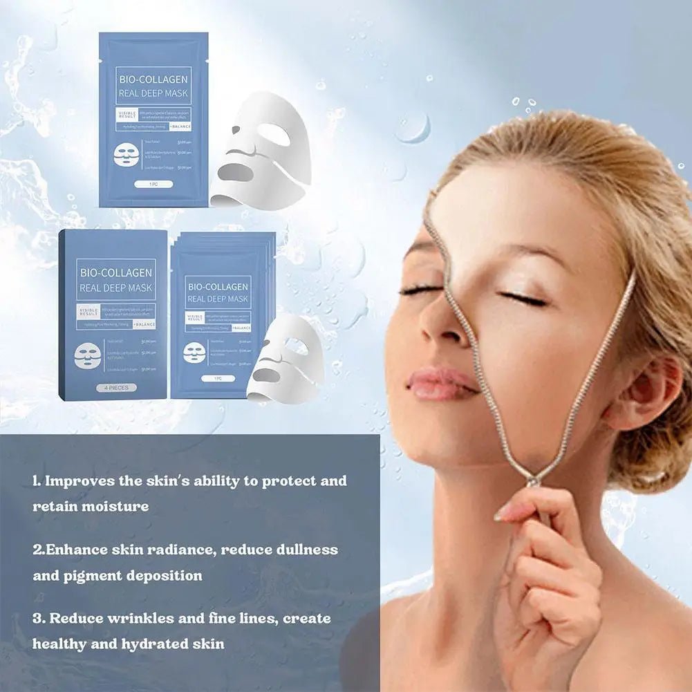 Bio Collagen Real Deep Hydrogel Gezichtsmasker met bio-collageen voor intens hydraterende huidverzorging