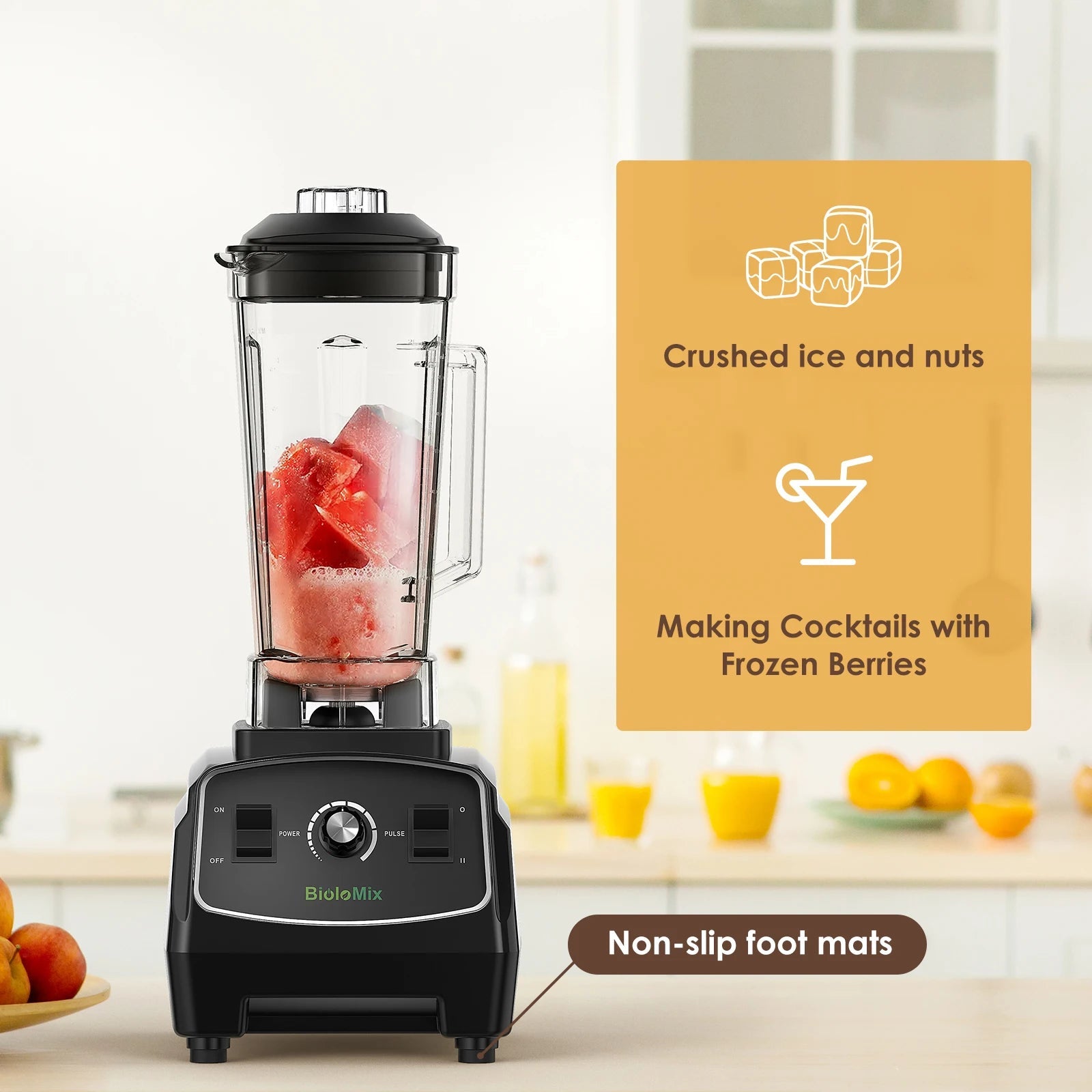 Biolomix Professionele Blender 2200W – 2L Smoothie Blender met IJscrusher 30.000 RPM - Spotlights shopping