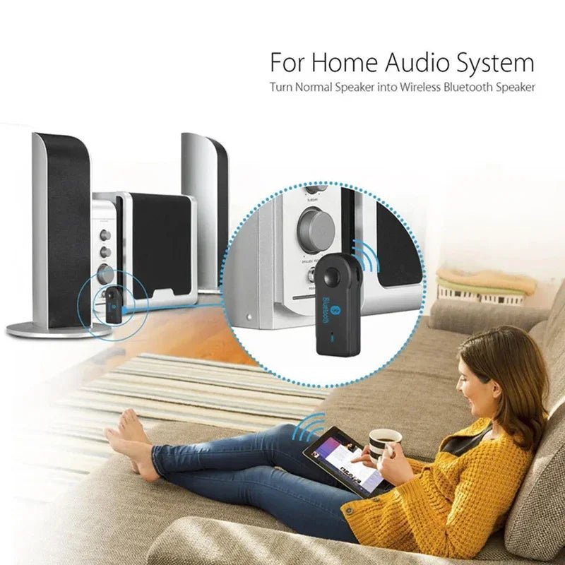 Bluetooth 5.0 AUX ontvanger met 3,5 mm aansluiting voor draadloos muziek streamen in auto en op speakers