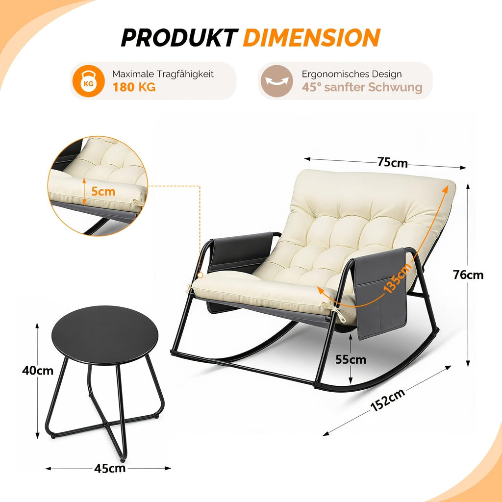 Bonnlo Balkonset 3-delig met 2 Schommelstoelen - Spotlights shopping