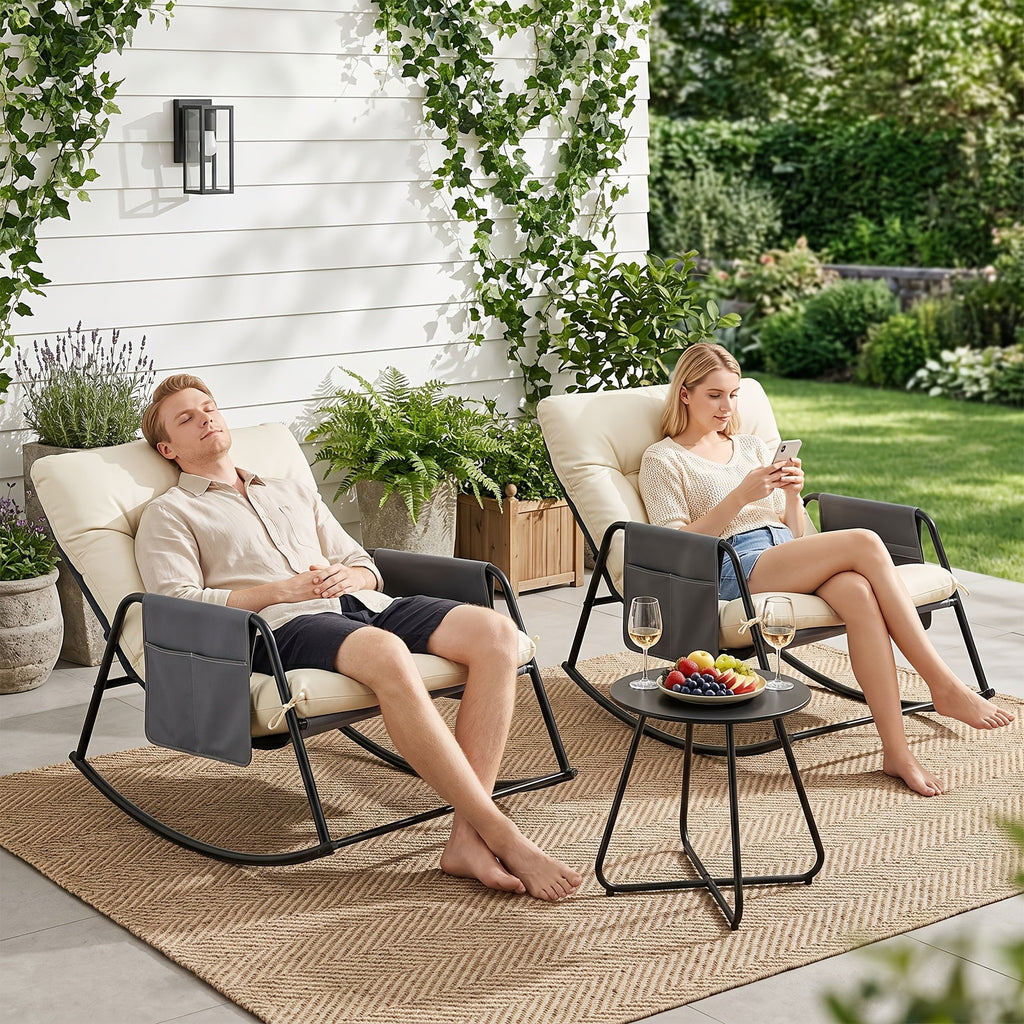 Bonnlo Balkonset 3-delig met 2 Schommelstoelen - Spotlights shopping
