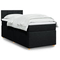 Taupekleurige boxspring van 200x200 cm met pocketveringmatrassen, topmatras en gestoffeerd hoofdbord