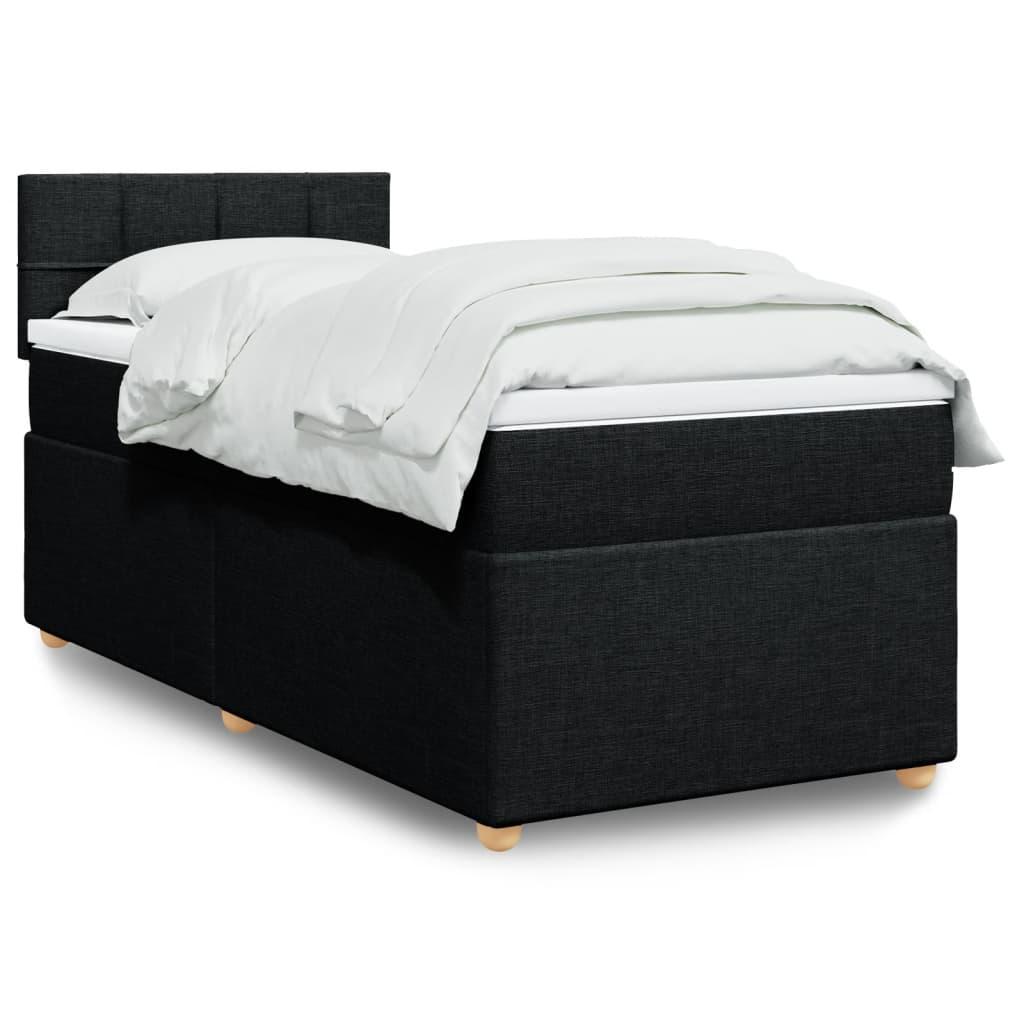 Taupekleurige boxspring van 200x200 cm met pocketveringmatrassen, topmatras en gestoffeerd hoofdbord