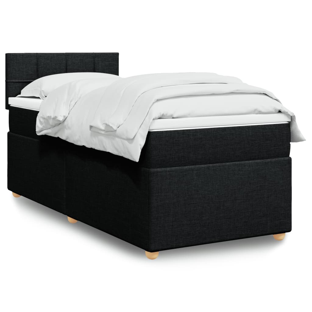 Taupekleurige boxspring van 200x200 cm met pocketveringmatrassen, topmatras en gestoffeerd hoofdbord