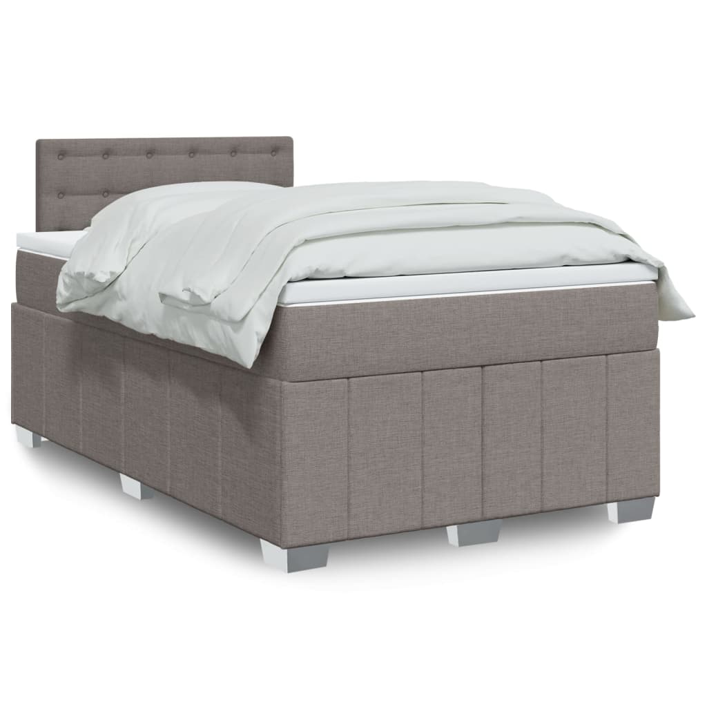 Boxspring 120x190 cm Crème | Compleet Bed met Pocketveringmatras, Topmatras & Verstelbaar Hoofdbord - Spotlights shopping