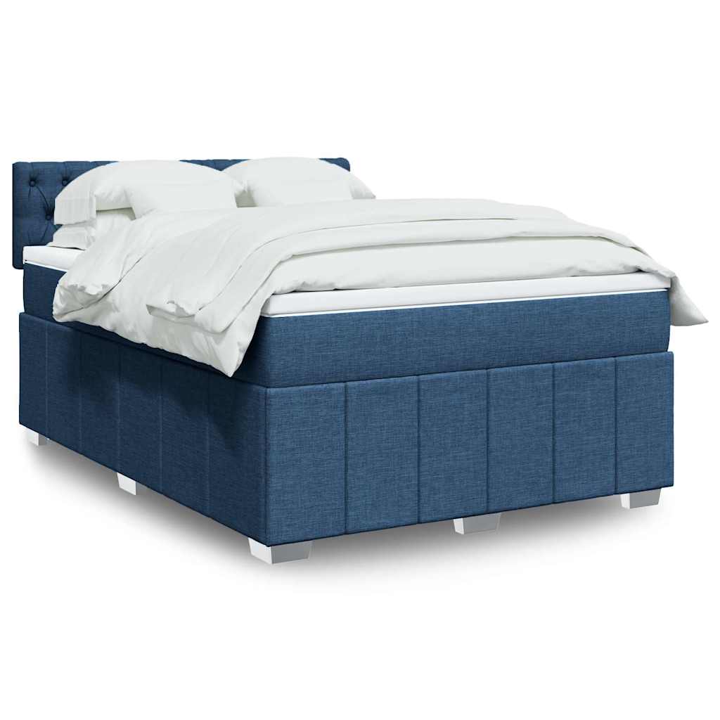 Crème boxspring 120x190 cm met gestoffeerd hoofdbord, pocketveringmatras, topmatras en LED-verlichting